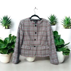 Talbots Plaid Wool Blend Blazer/Jacket Size 8